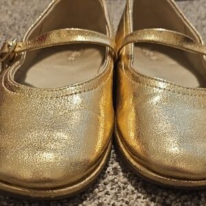 Zara Shiny Gold Kids Dress Shoes